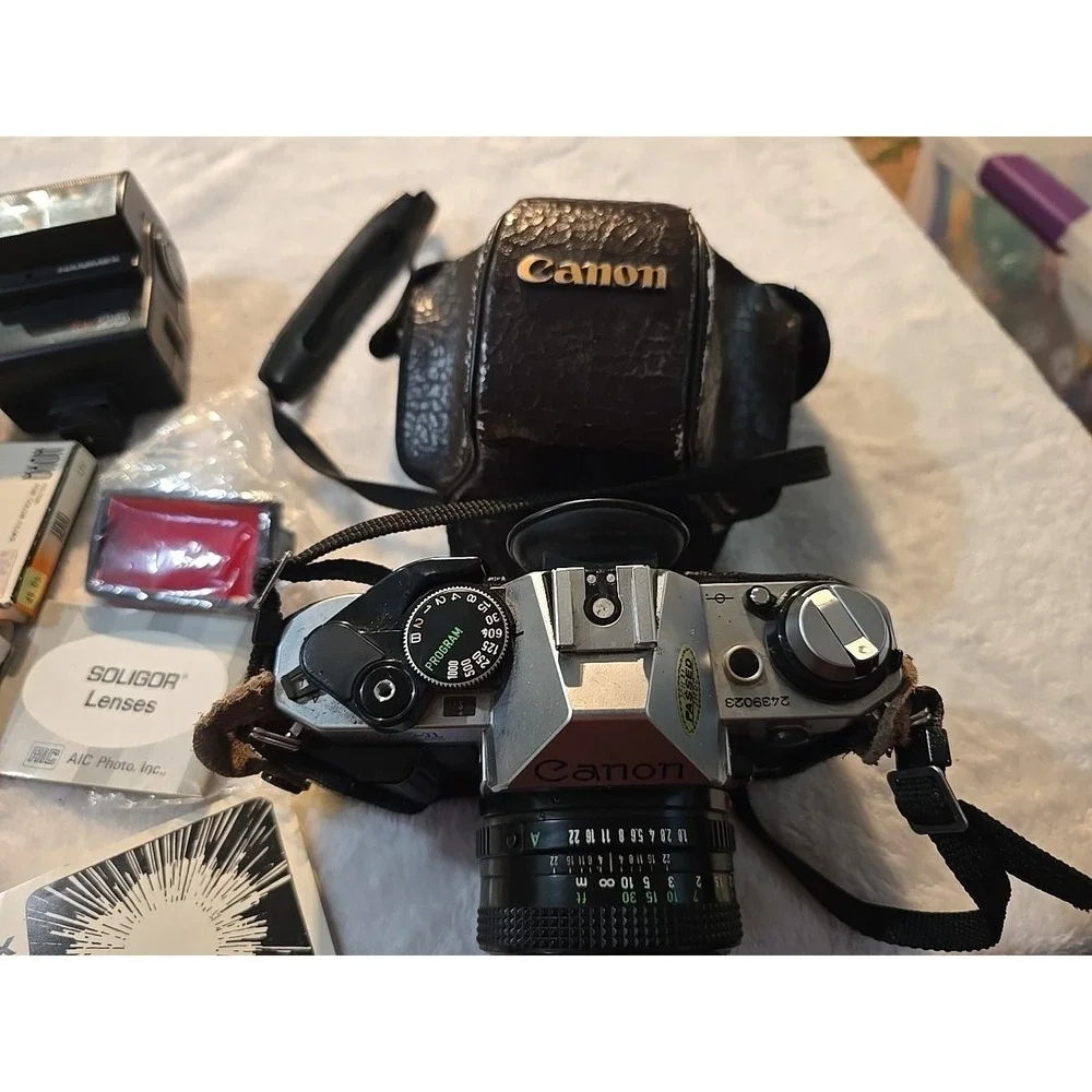 Classic Canon AE-1 Program Camera Bundle‎ with 50mm Lens & Protective Carry Case